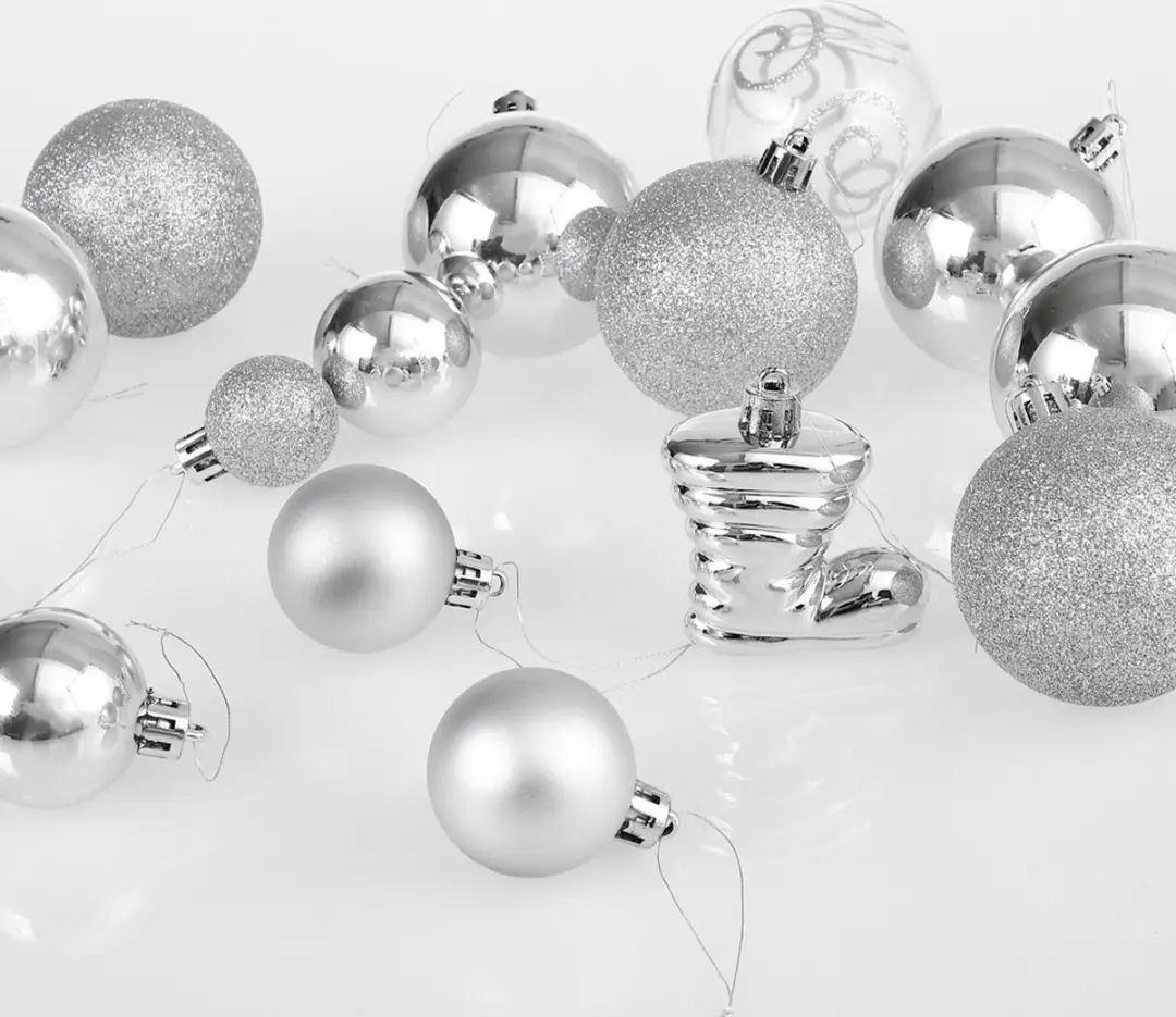 Deuba Kerstboallen Set 102 Stuks - Mat Glanzend Zilver