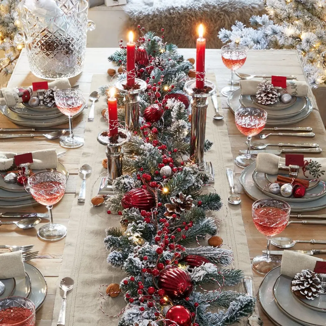 Loberon Kerstversiering Blavet Antiekrood - 6 Stuks Ø10cm