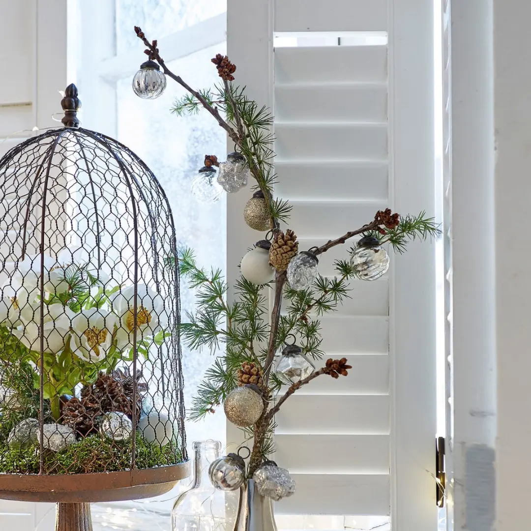 Loberon Sanary Kerstversiering - 24 Stuks Ø3cm Zilverkleurig
