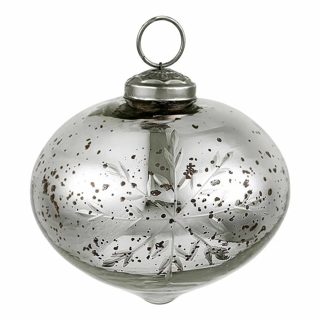 Loberon Isaulie Kerstbal - 6 Stuks Ø10cm Zilver