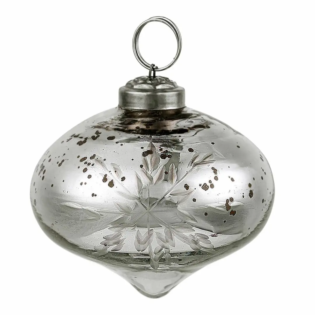 Loberon Isaulie Kerstbal - 6 Stuks Ø10cm Zilver