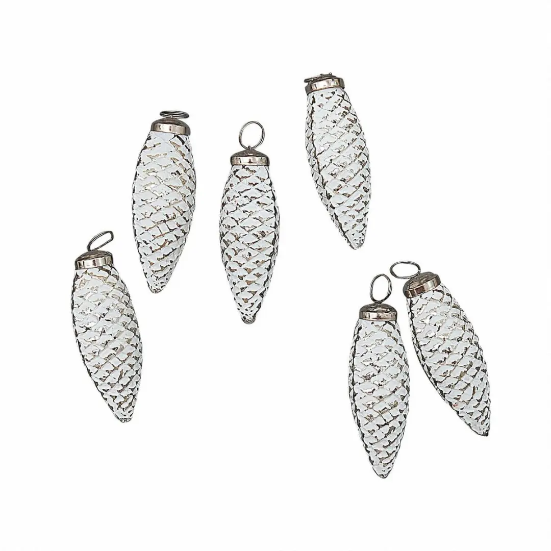 Loberon Fréderise Hanger Set 6 Stuks - Ø4.5cm - Antiekwit