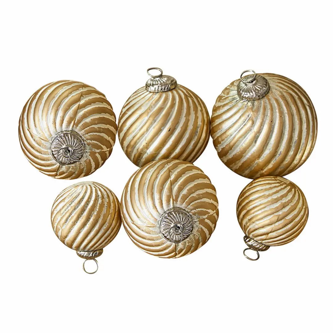 Loberon Kerstbal Frasetta Goud/Crème