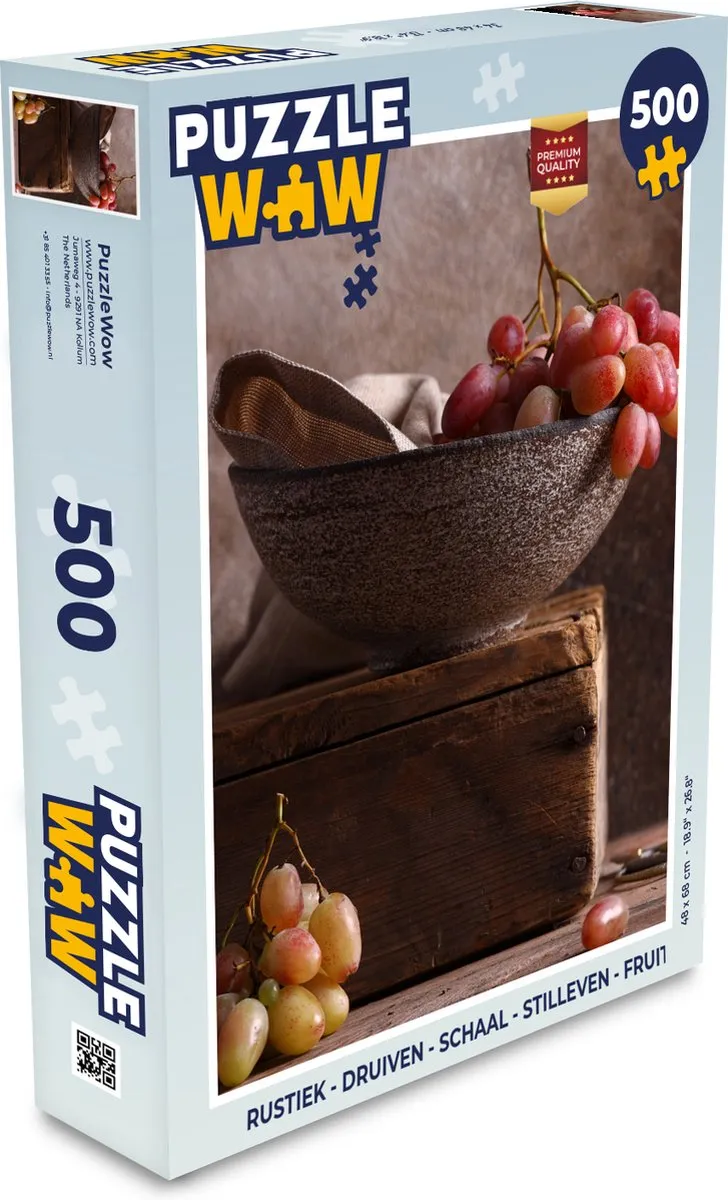 PuzzleWow Rustiek Druiven Legpuzzel 500 Stuks - Multicolor
