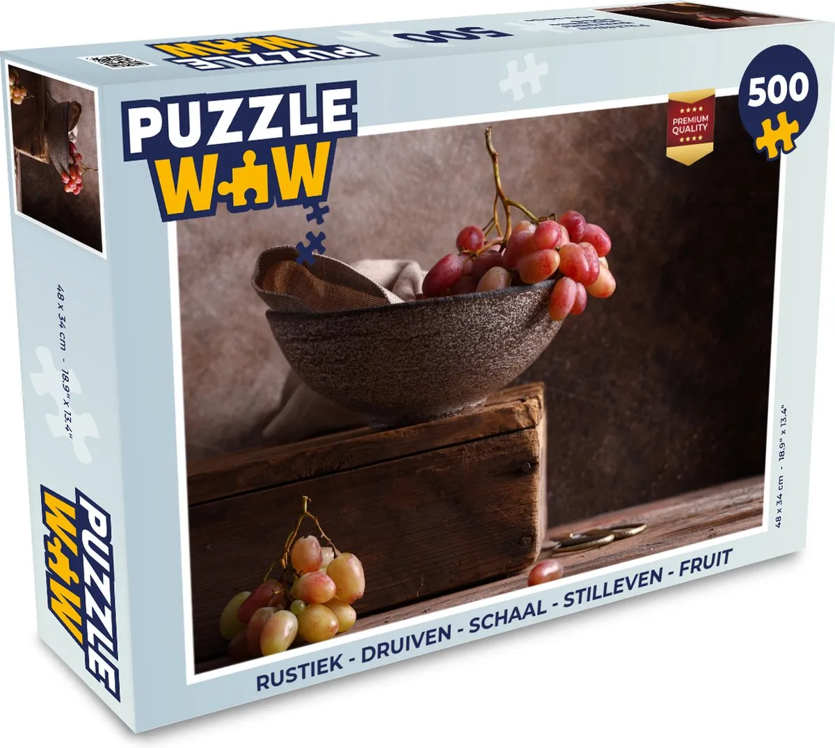 PuzzleWow Rustiek Druiven Legpuzzel 500 Stuks