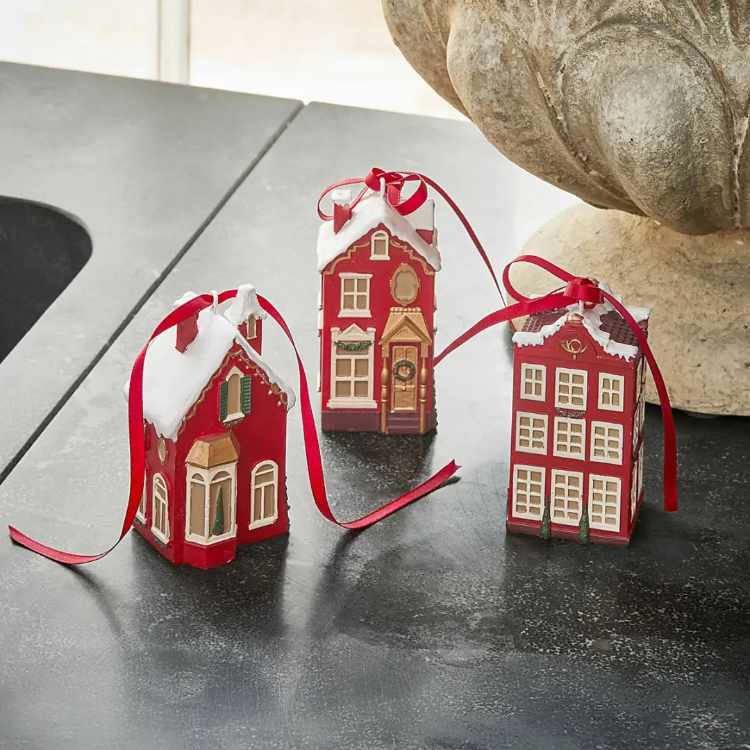 Loberon Aravyn Hanger Set 3 Stuks - Rood/Wit