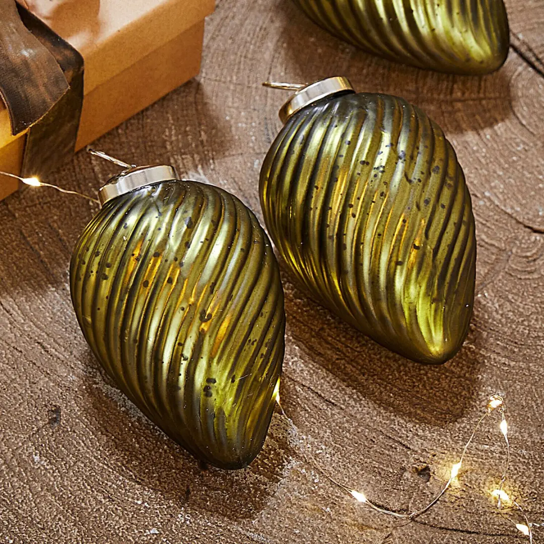 Loberon Kerstversiering Salema Groen - 6 Stuks Ø7cm