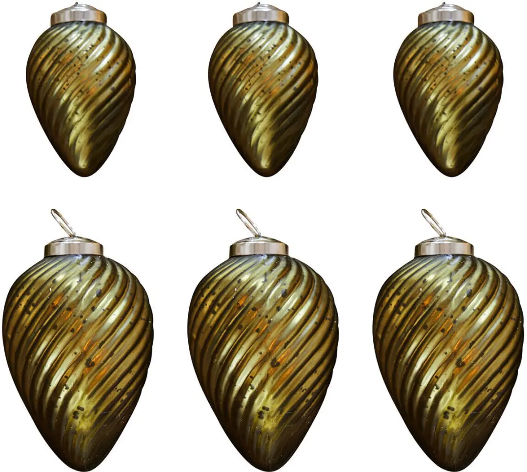 Loberon Kerstversiering Salema Groen - 6 Stuks Ø7cm