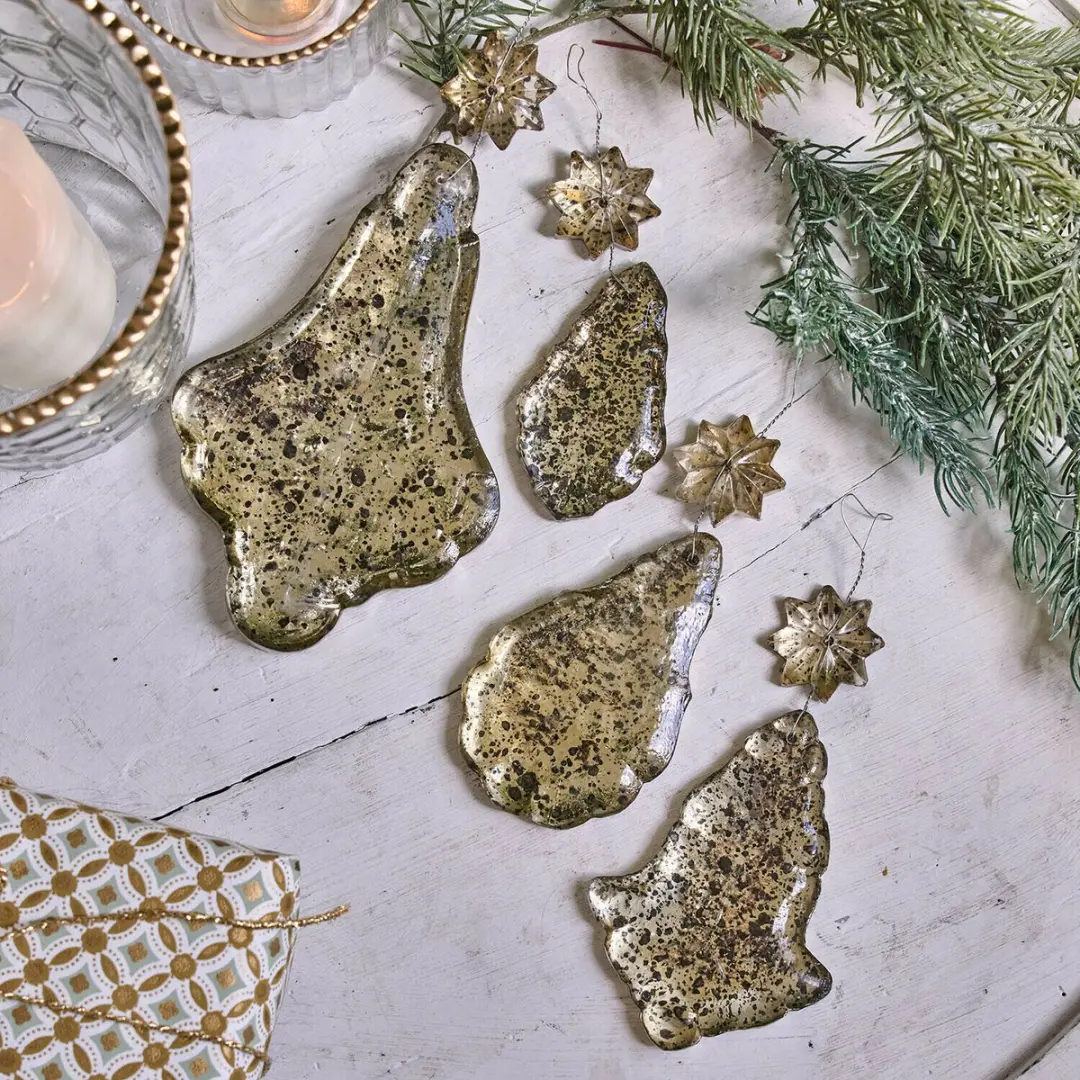 Loberon Kerstversiering Dolenza Antiekgoud - 4 Stuks