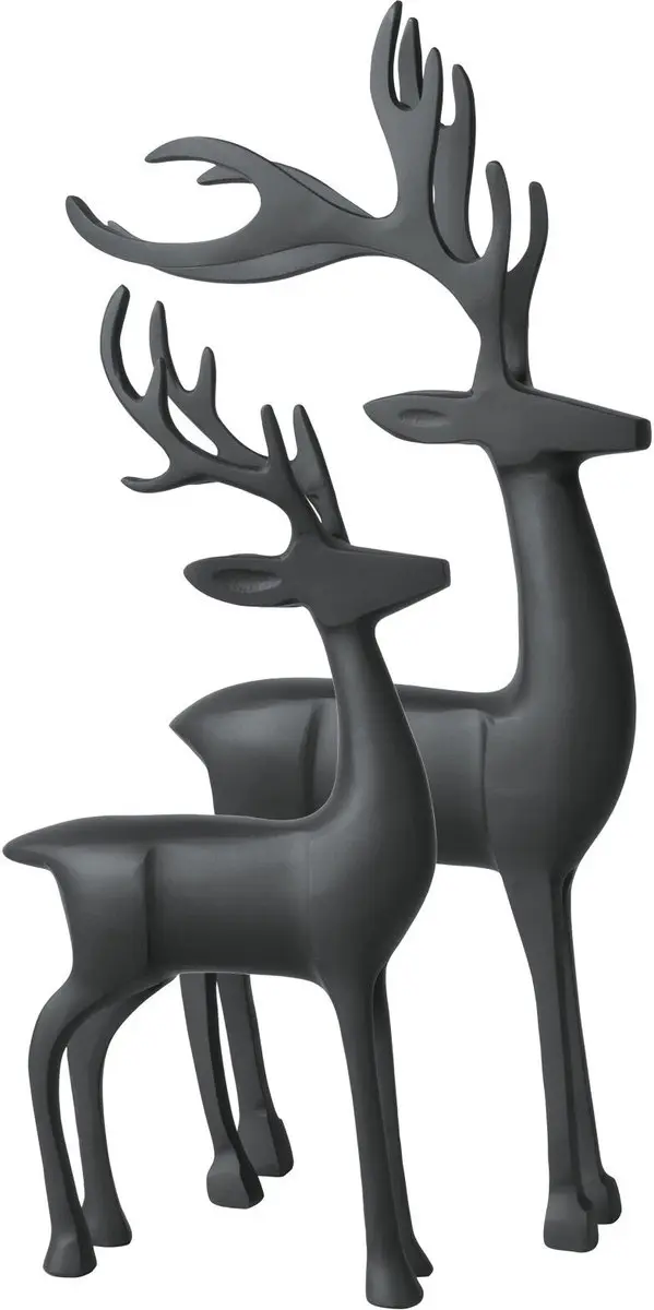 Dekofiguren Hirschpaar Christmas Chic 36 cm / 44 cm Set van 2