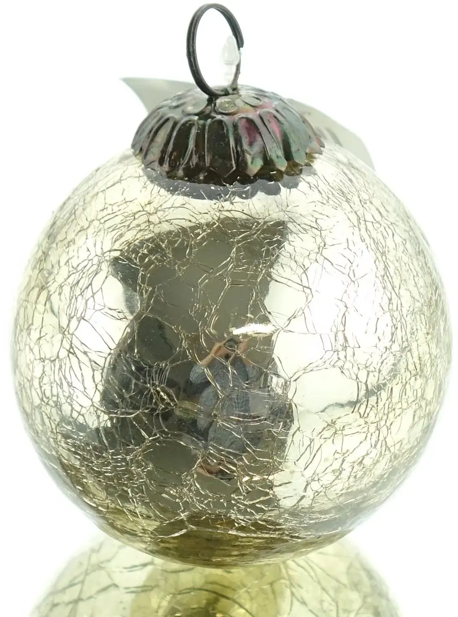 Kaemingk Kerstbal Craquelé Goud Ø 7,5 cm