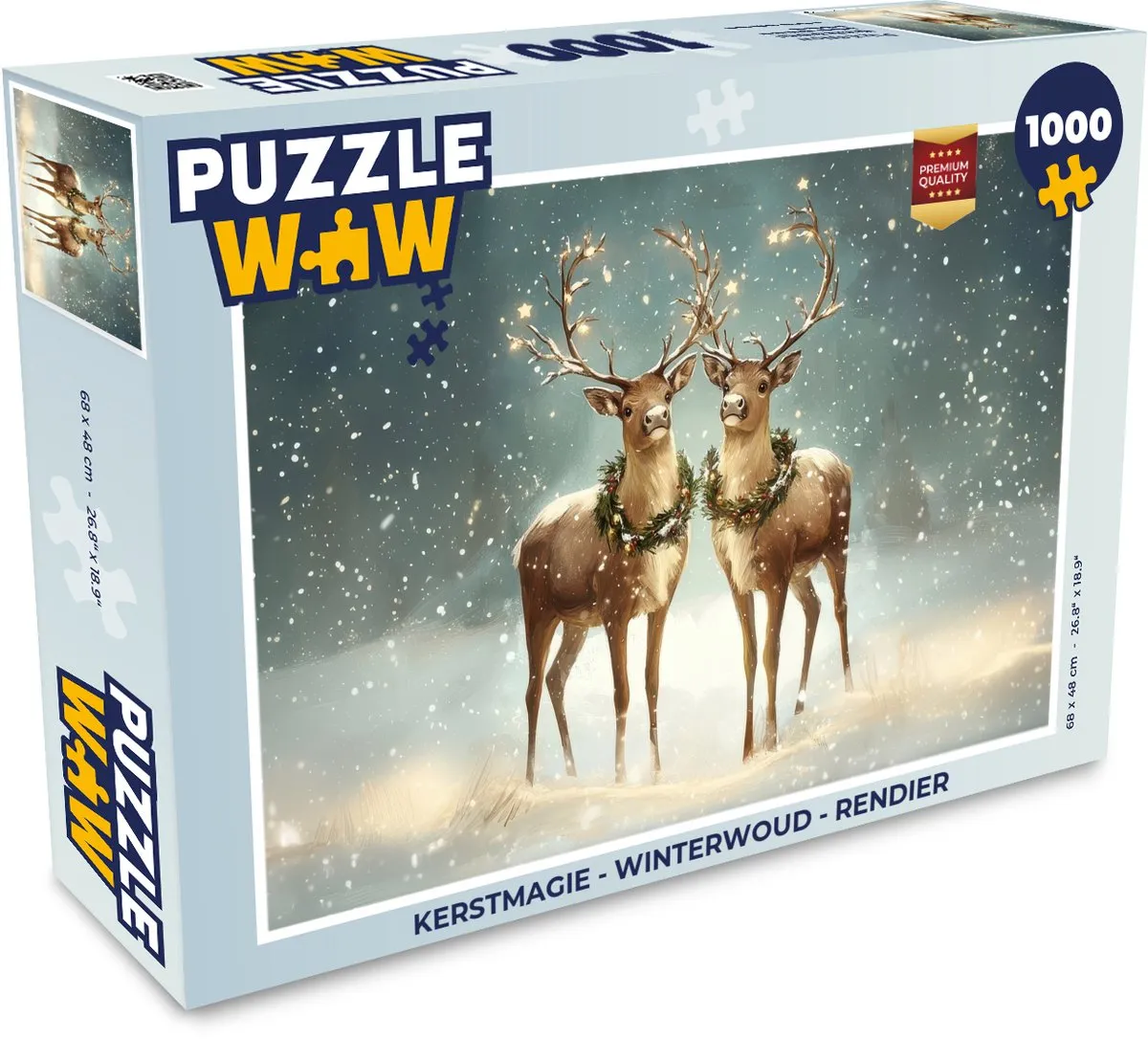 PuzzleWow Kerstmagie Winterwoud Rendier Puzzle 500 Stuks