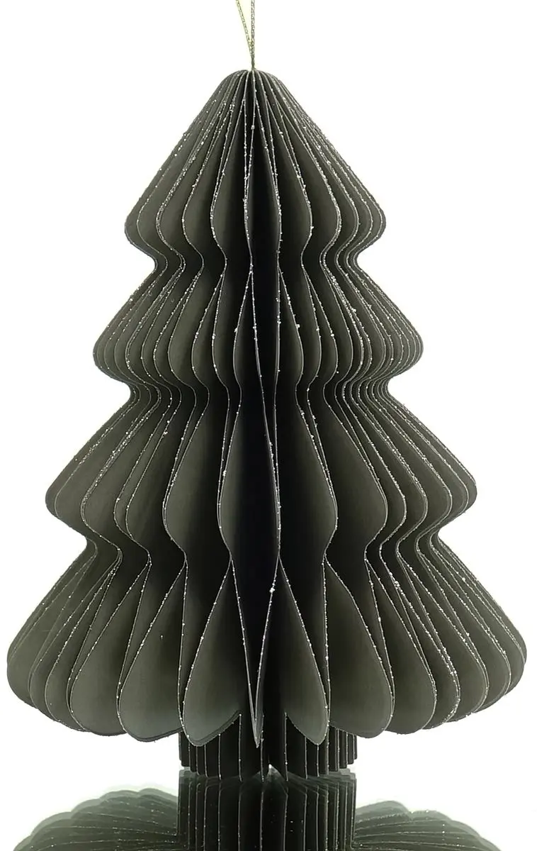 Kaemingk Kersthanger Kerstboom Grijs Glitter 8 cm