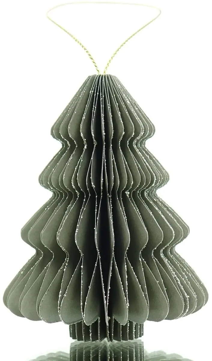 Kaemingk Kersthanger Kerstboom Grijs Glitter 14,5 cm