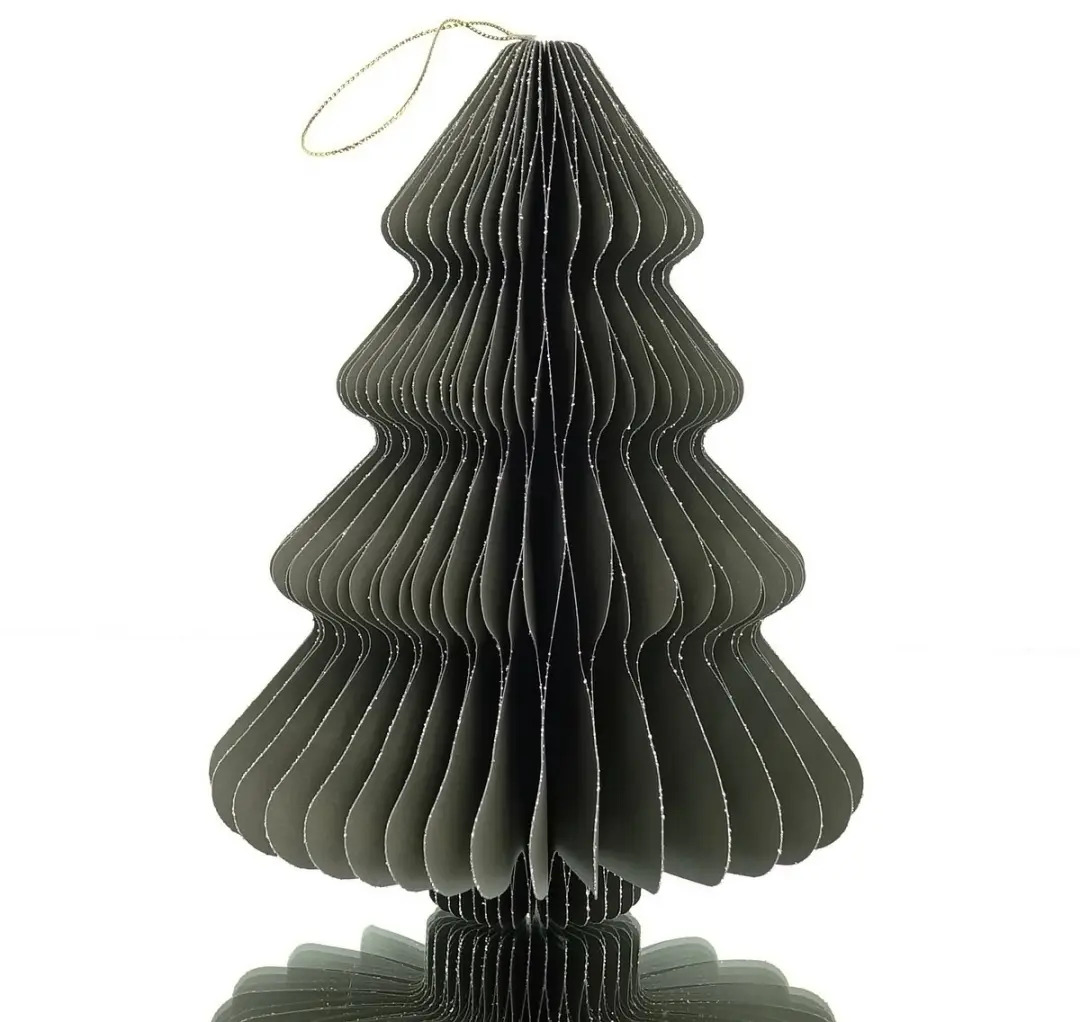 Kaemingk Kersthanger Kerstboom Grijs Glitter 20 cm