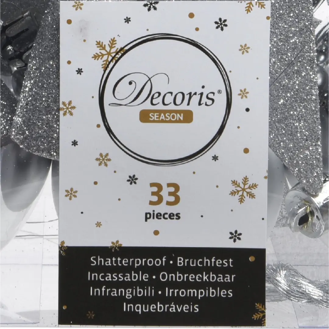 Decoris Kerstballen 33 Stuks - Zilver - Ø6cm - afbeelding 4 van 6