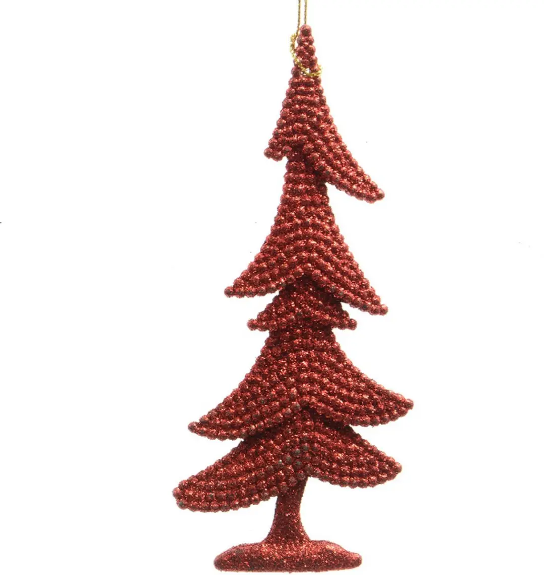 Kaemingk Kersthanger kerstboom rood glitter 15 cm