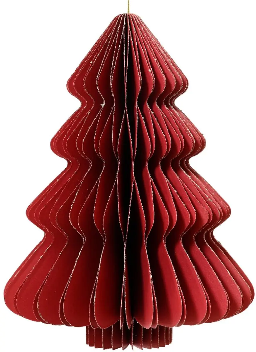 Kaemingk Kersthanger kerstboom rood glitter 15 cm