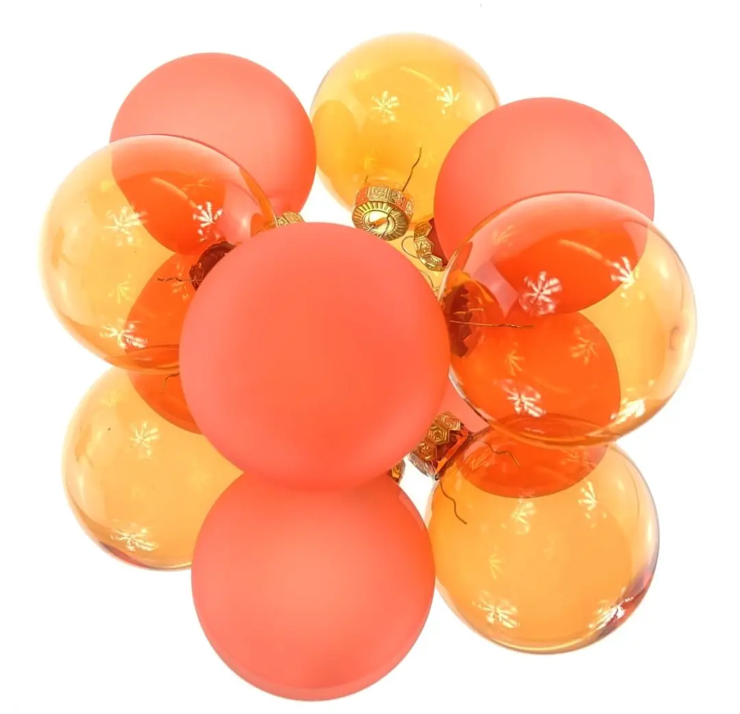 Kaemingk Kerstballen warm oranje 3x transparant 3x mat Ø 6 cm