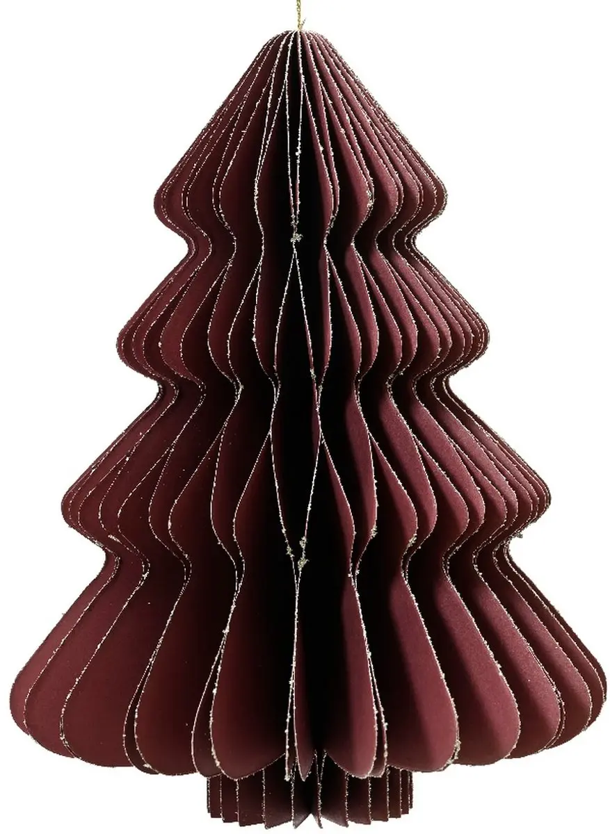 Kaemingk Kersthanger kerstboom maroon glitter 20 cm