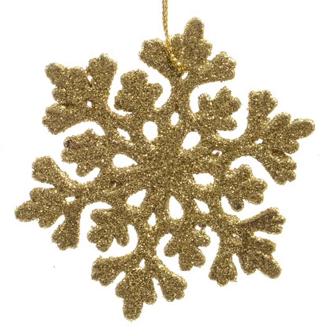 Kaemingk Kersthanger sneeuwvlok goudkleurig glitter Ø 9 cm