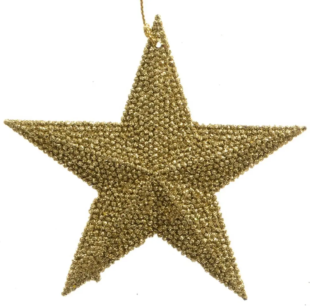 Kaemingk Kersthanger ster goudkleurig glitter Ø 10.5 cm
