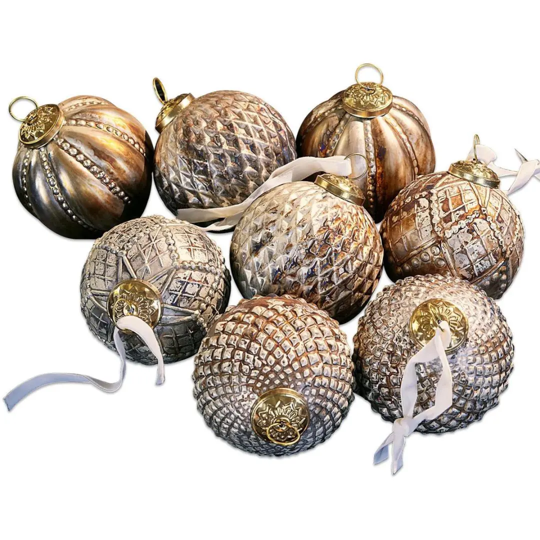 Loberon Kerstversiering Silverlake - 8 Stuks Ø10cm