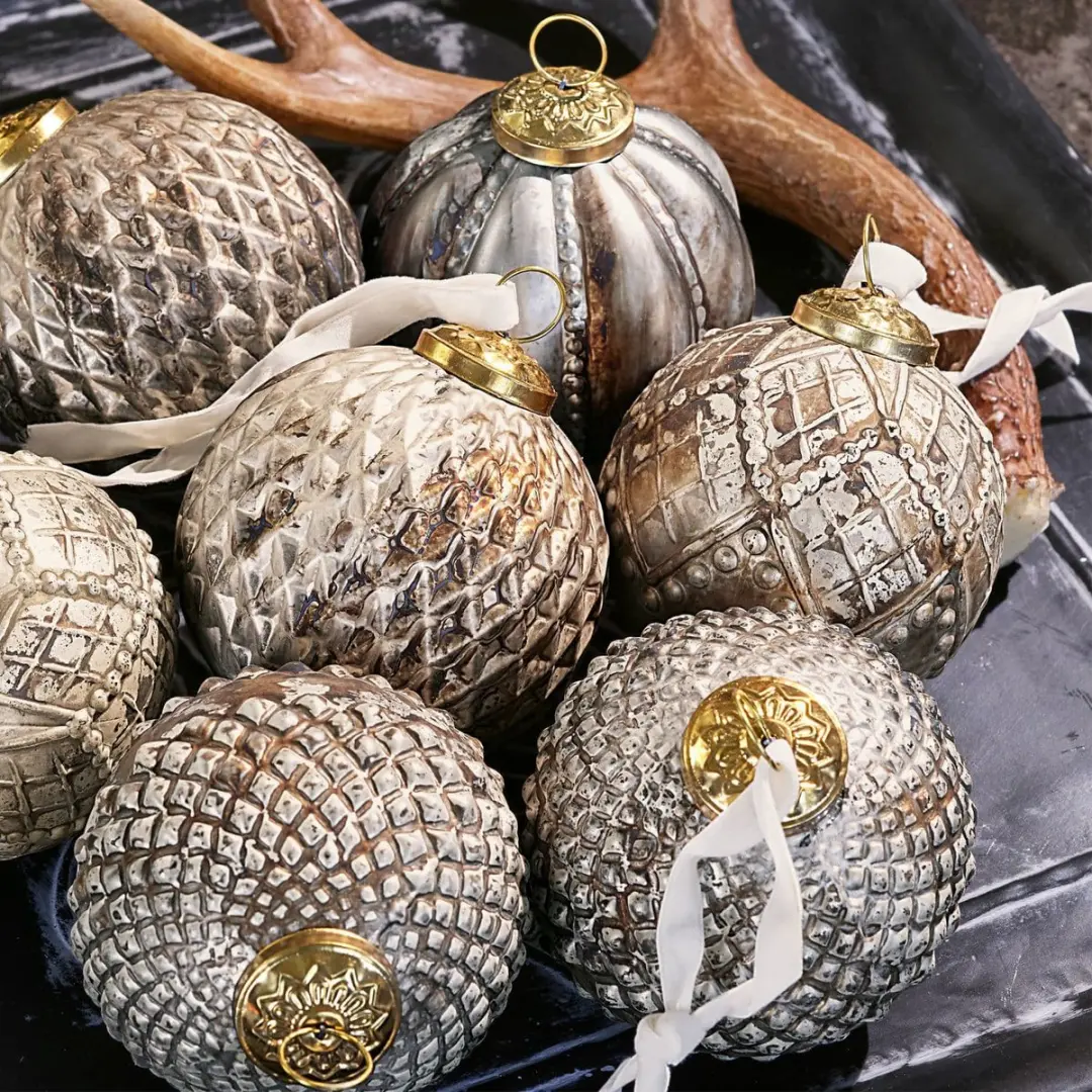Loberon Kerstversiering Silverlake - 8 Stuks Ø10cm
