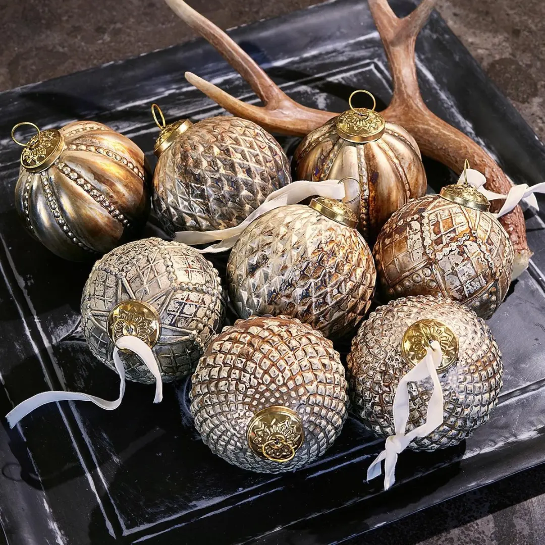 Loberon Kerstversiering Silverlake - 8 Stuks Ø10cm