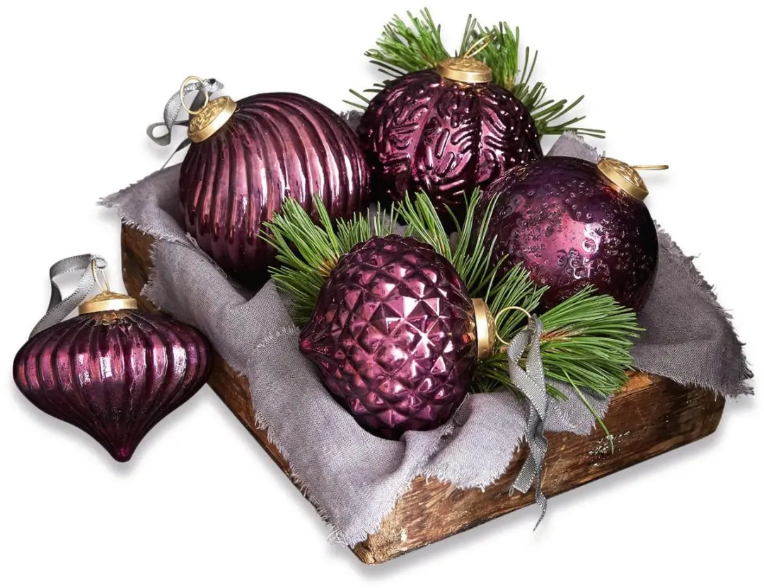 LOBERON Kerstversiering, set van 5 Sambre antiekpaars