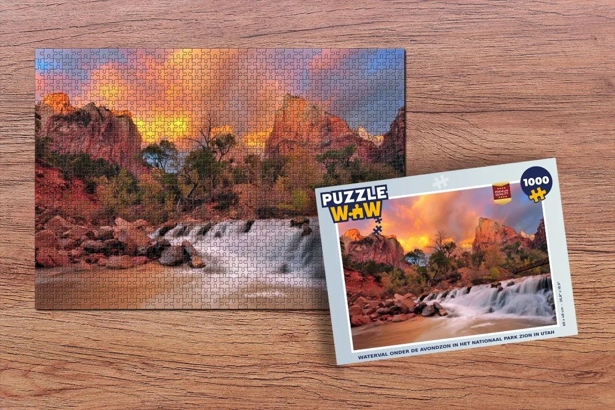 PuzzleWow Legpuzzel Zion Nationaal Park Utah 1000 Stuks - Multicolor