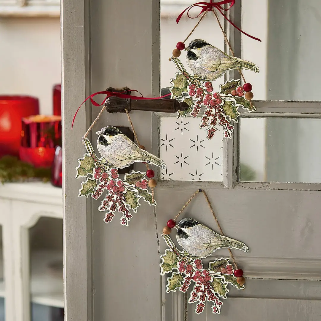 Loberon Eliza Hangers - 3 Stuks - Rood/Groen/Wit