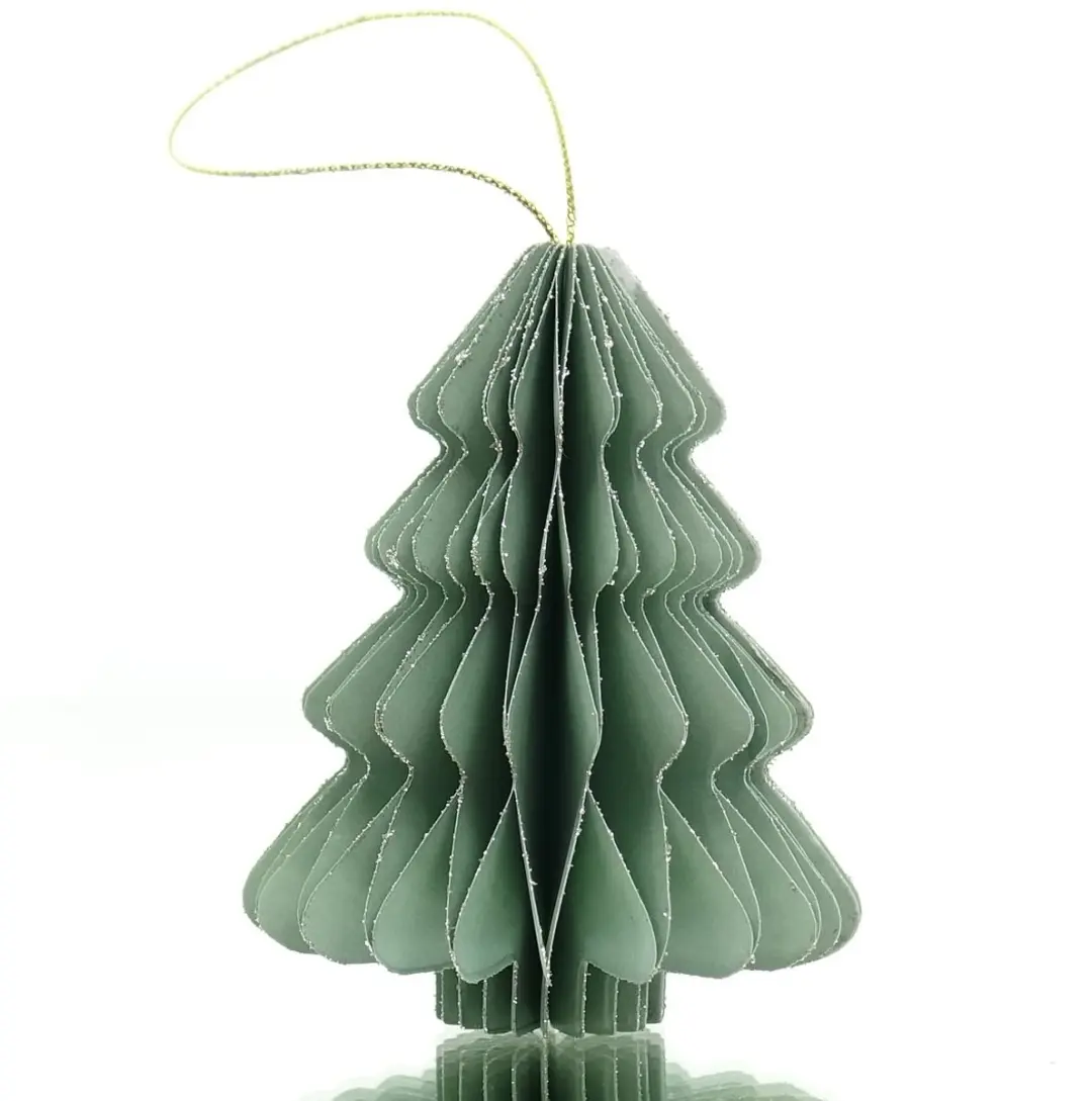 Kaemingk Kersthanger Kerstboom Mintgroen Glitter 8 cm