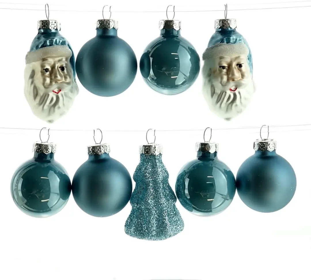 Kaemingk Kerstballen Figuren Mix Twilight Blue ijsblauw