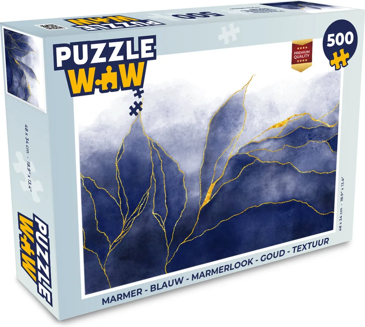 PuzzleWow Marmerlook Legpuzzel 500 Stuks - Multicolor