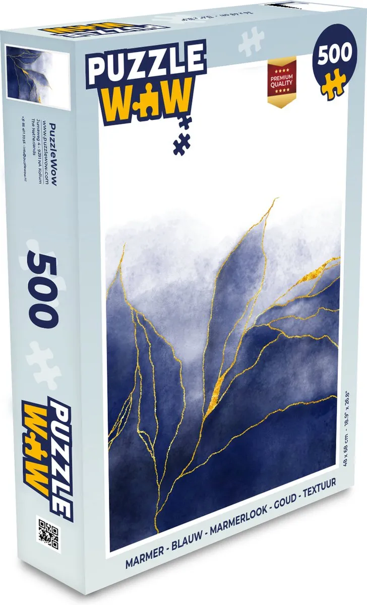 PuzzleWow Marmerlook Legpuzzel 500 Stuks - Multicolor