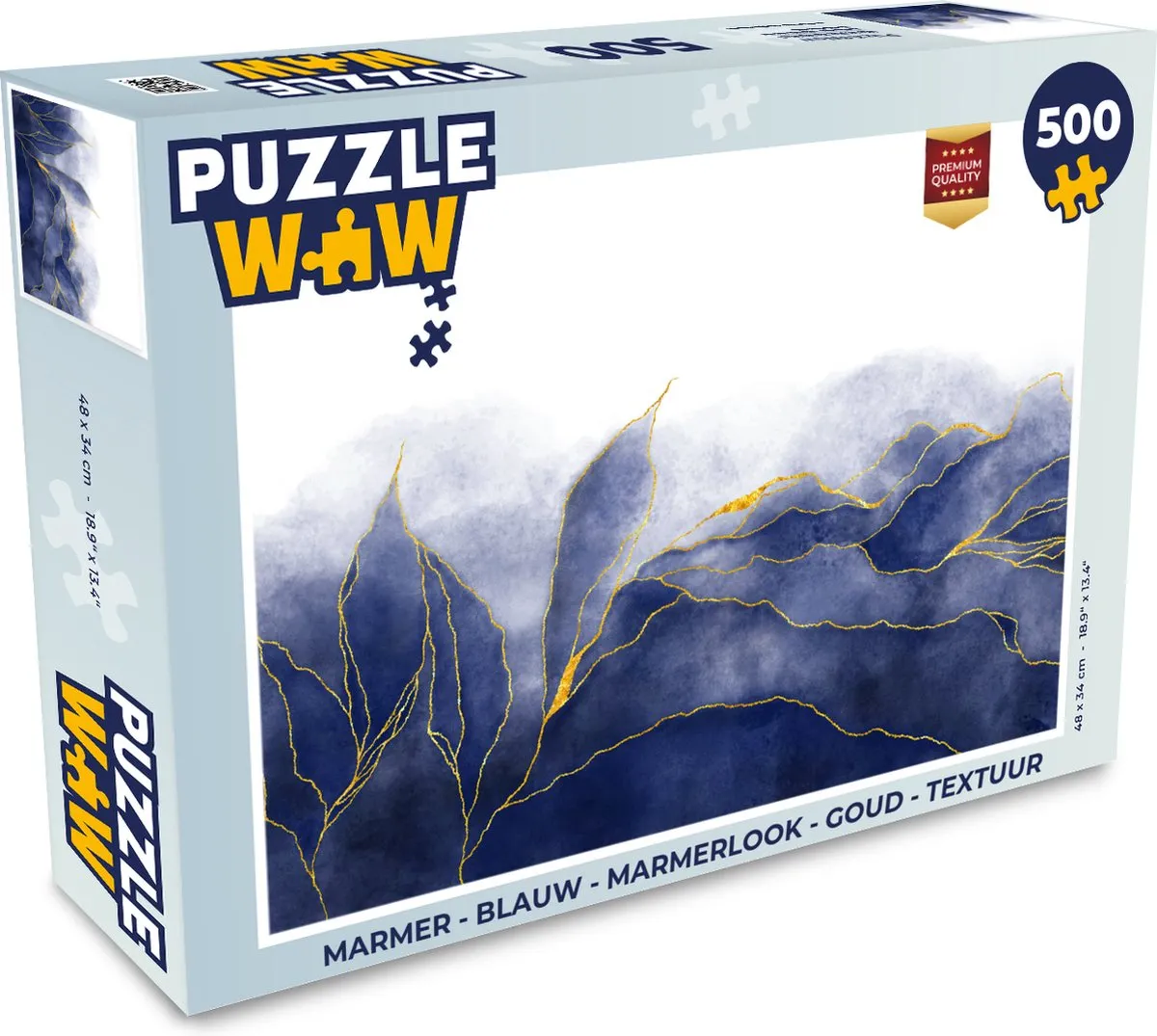 PuzzleWow Marmerlook Legpuzzel 500 Stuks - Multicolor