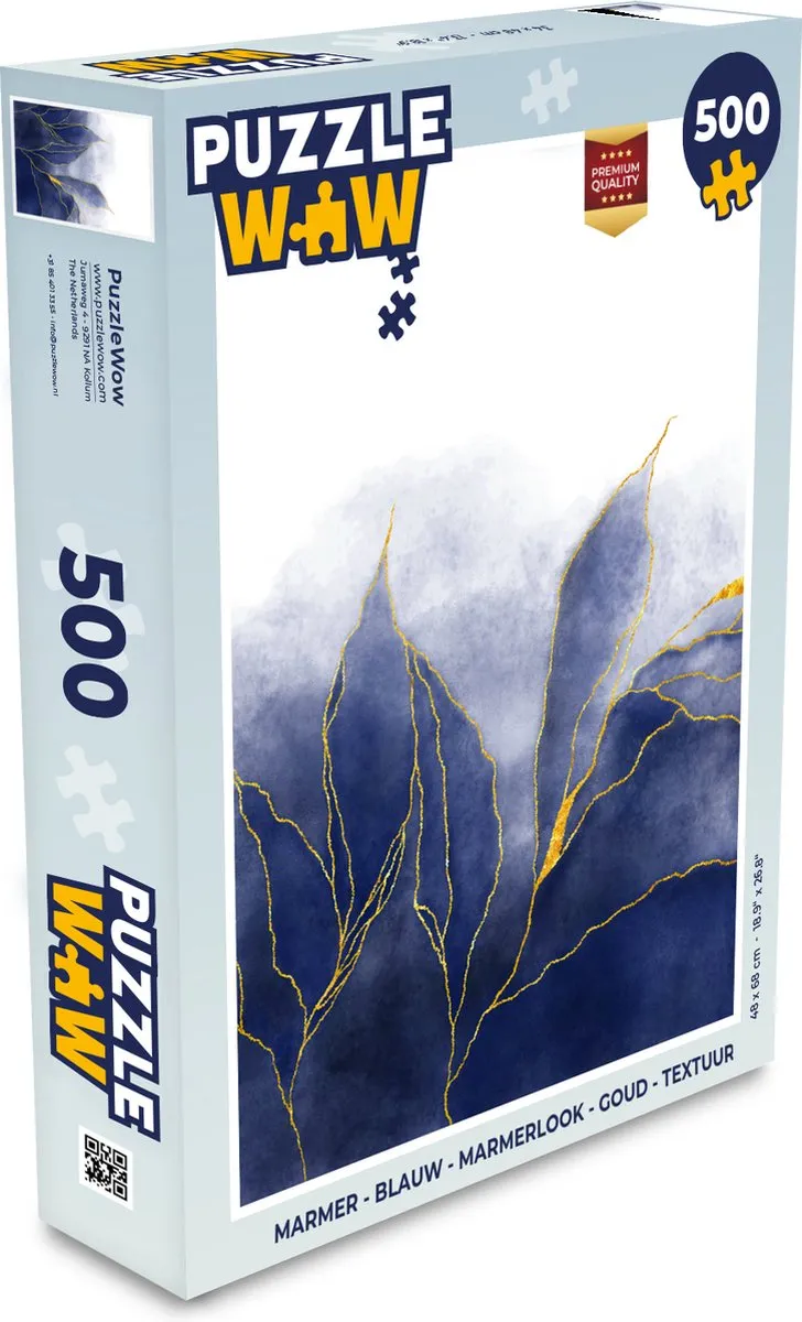 PuzzleWow Marmerlook Legpuzzel 500 Stuks - Multicolor