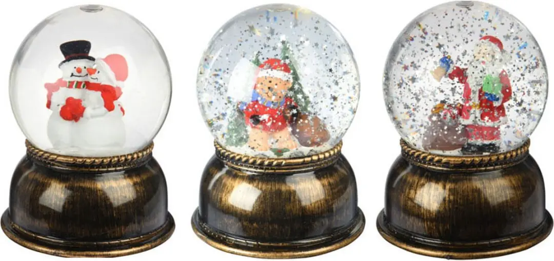 Schudbol kerst sneeuwbal met LED licht XL multicolor decoratie.
