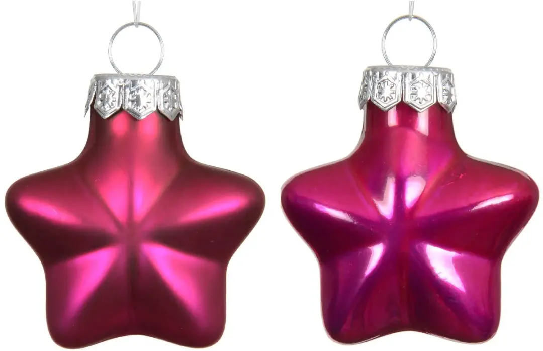 Kaemingk kersthanger ministerretjes festive pink Ø 4 cm glas 12-delig