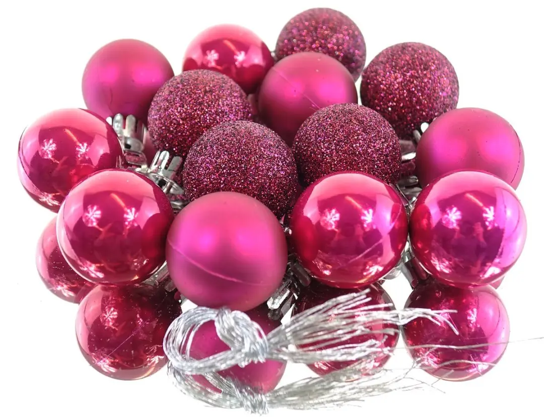 Kaemingk kerstballen festive pink breukvast Ø 3 cm kunststof 14-delig