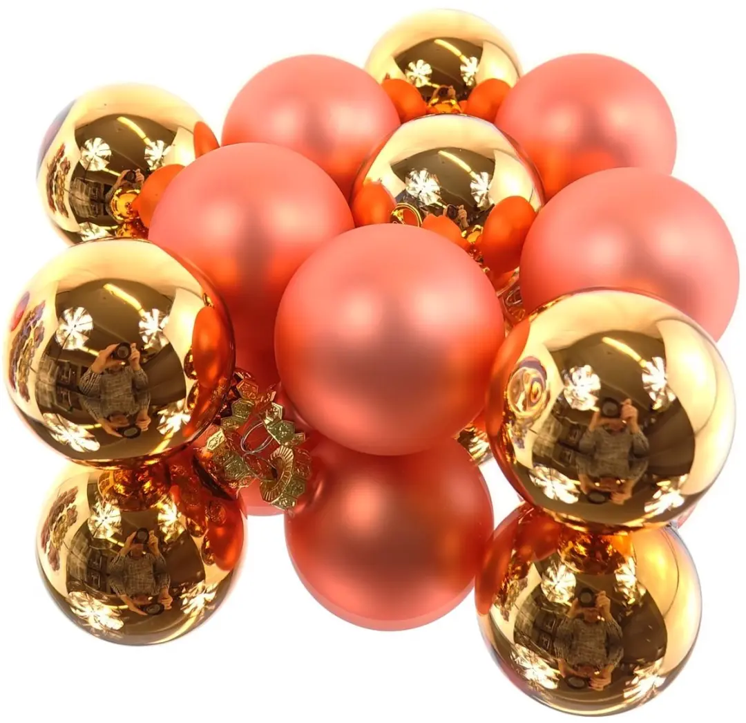 Kaemingk kerstballen warm oranje 5x glans & 5x mat Ø 6 cm 10-delig