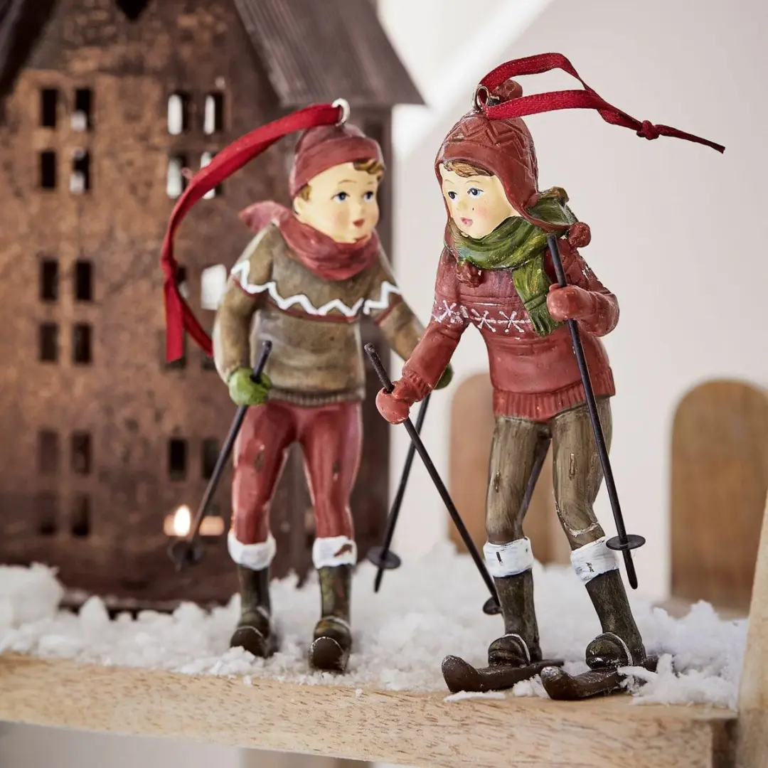 Loberon Figuurtjes Antiekrood/Antiekbruin - 2 Stuks