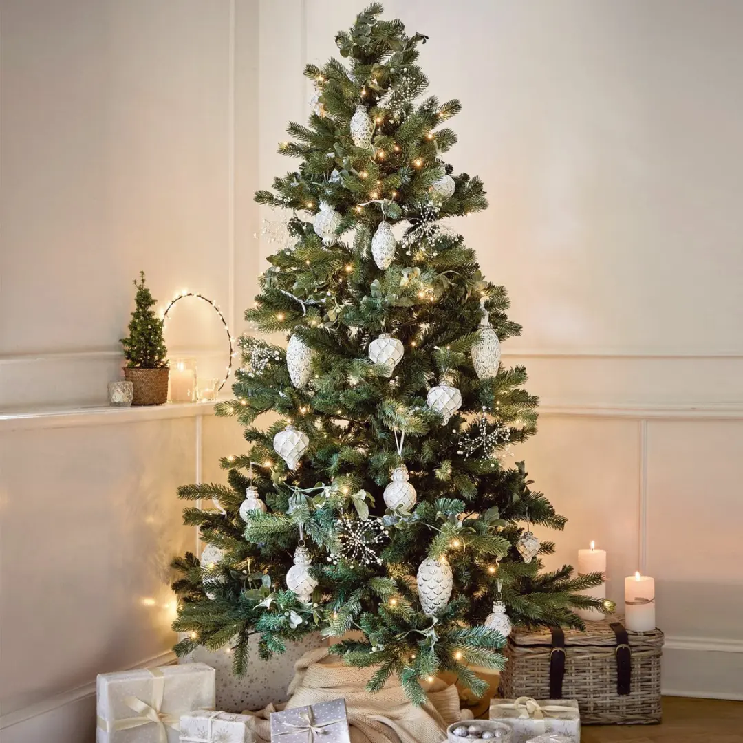 Loberon Kerstversiering Éva Antiekwit - 6 Stuks Ø8,5cm