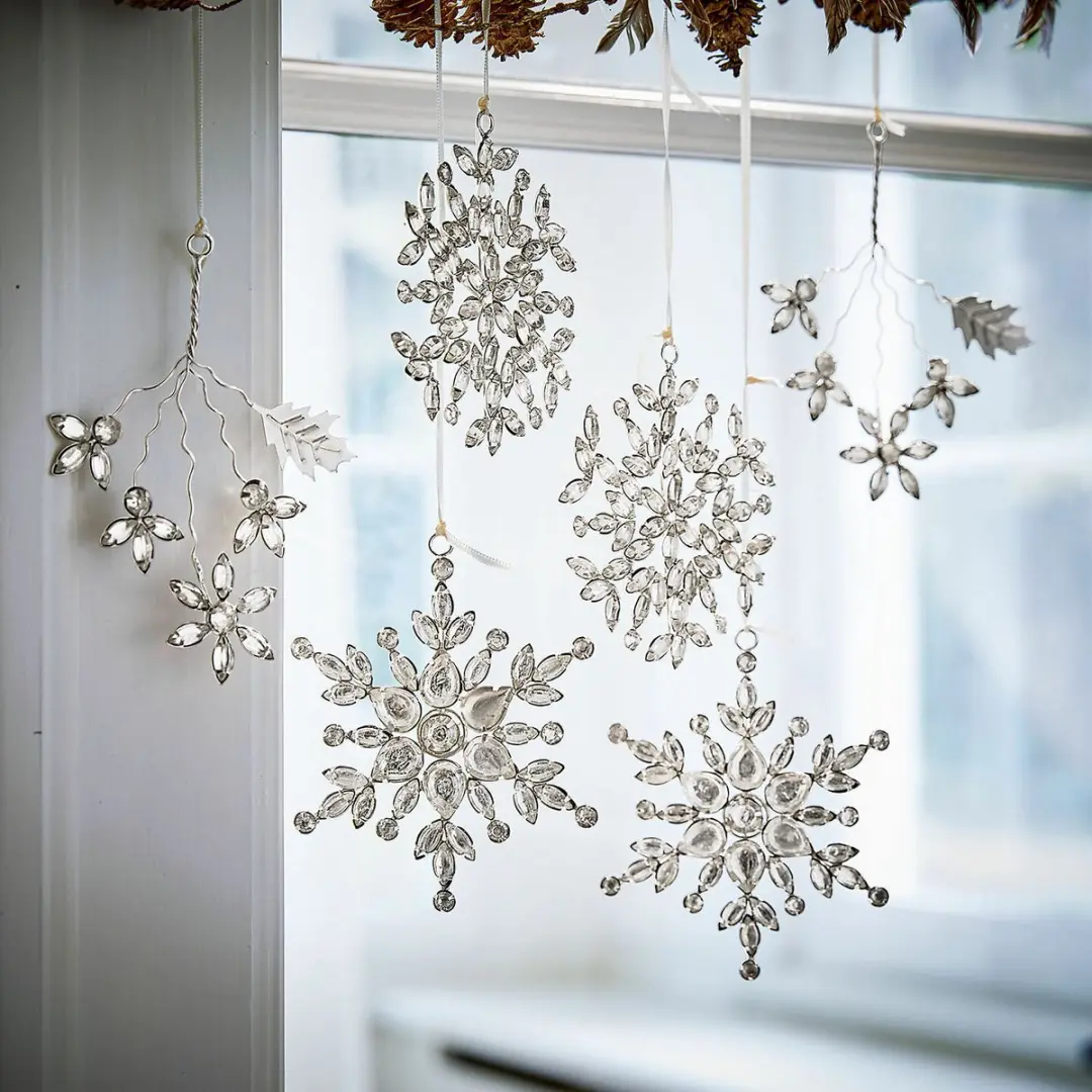 Loberon Kerstversiering Allegan Zilverkleurig - 6 Stuks