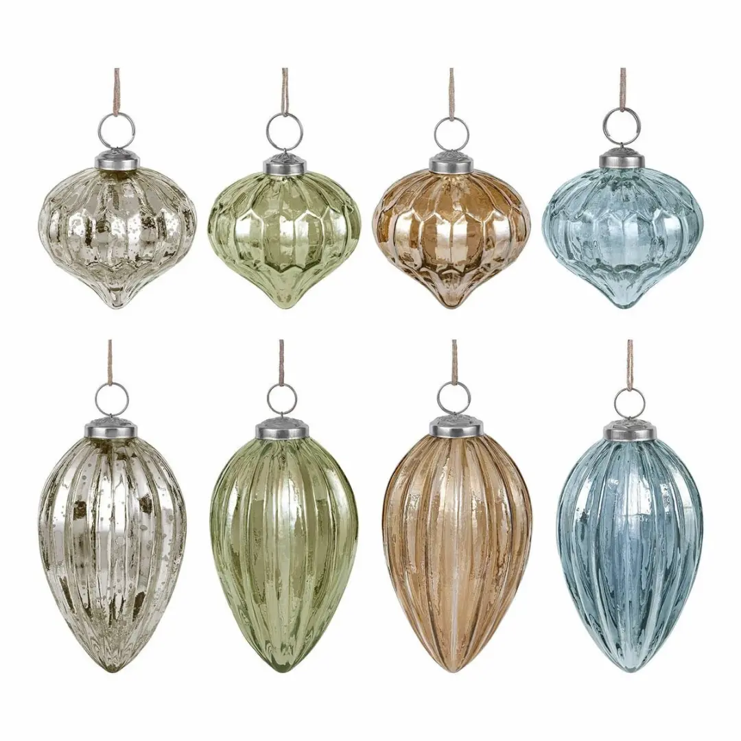 Loberon Kerstballen Azélisse Bont - 8 Stuks Ø8cm
