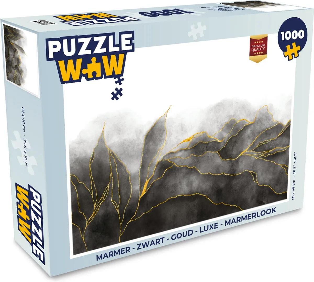 PuzzleWow Marmerlook Legpuzzel 1000 Stuks - Multicolor