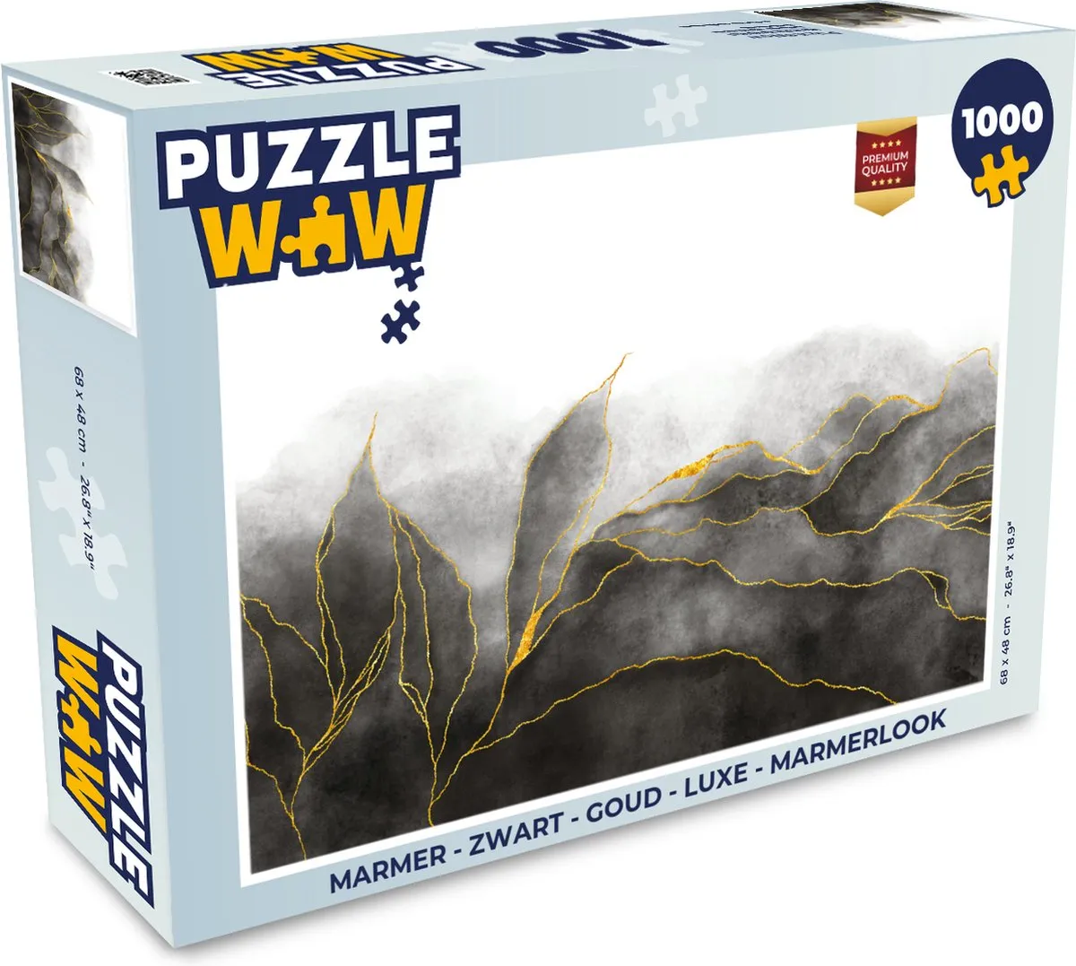 PuzzleWow Marmerlook Legpuzzel 1000 Stuks - Multicolor