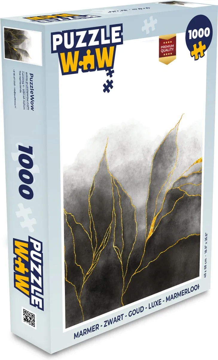 PuzzleWow Marmerlook Legpuzzel 1000 Stuks - Multicolor