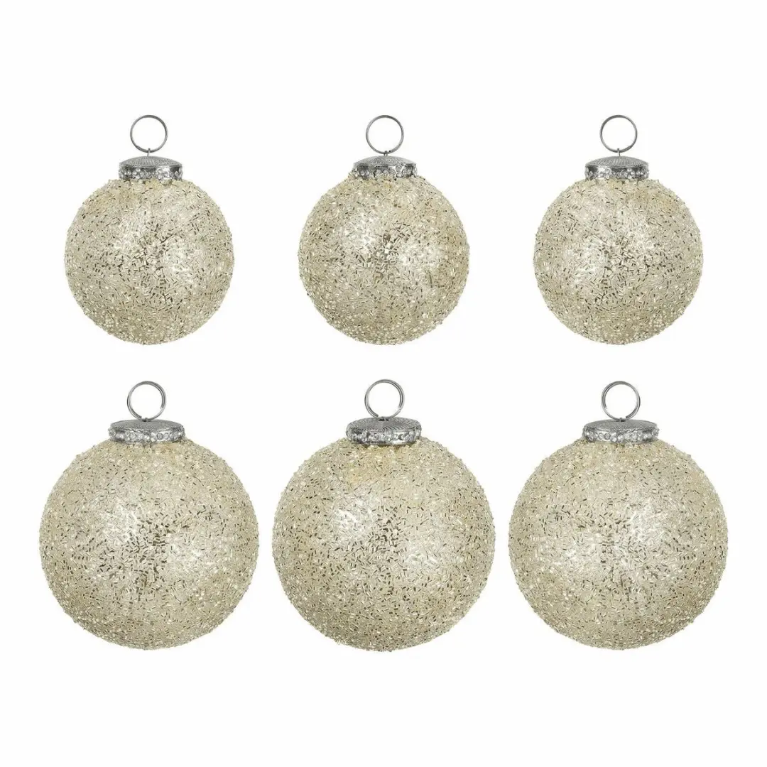 Loberon Shariz Kerstballen Set - 6 Stuks Ø16cm Goud